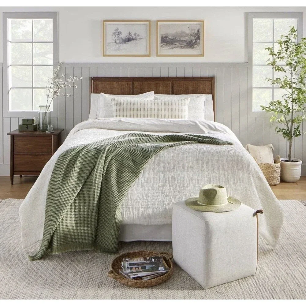 RARE 3pc Full/Queen Heather Stripe Comforter Set Twilight Taupe - Hearth & Hand